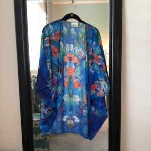 Tropical flowered shrug shawl swim